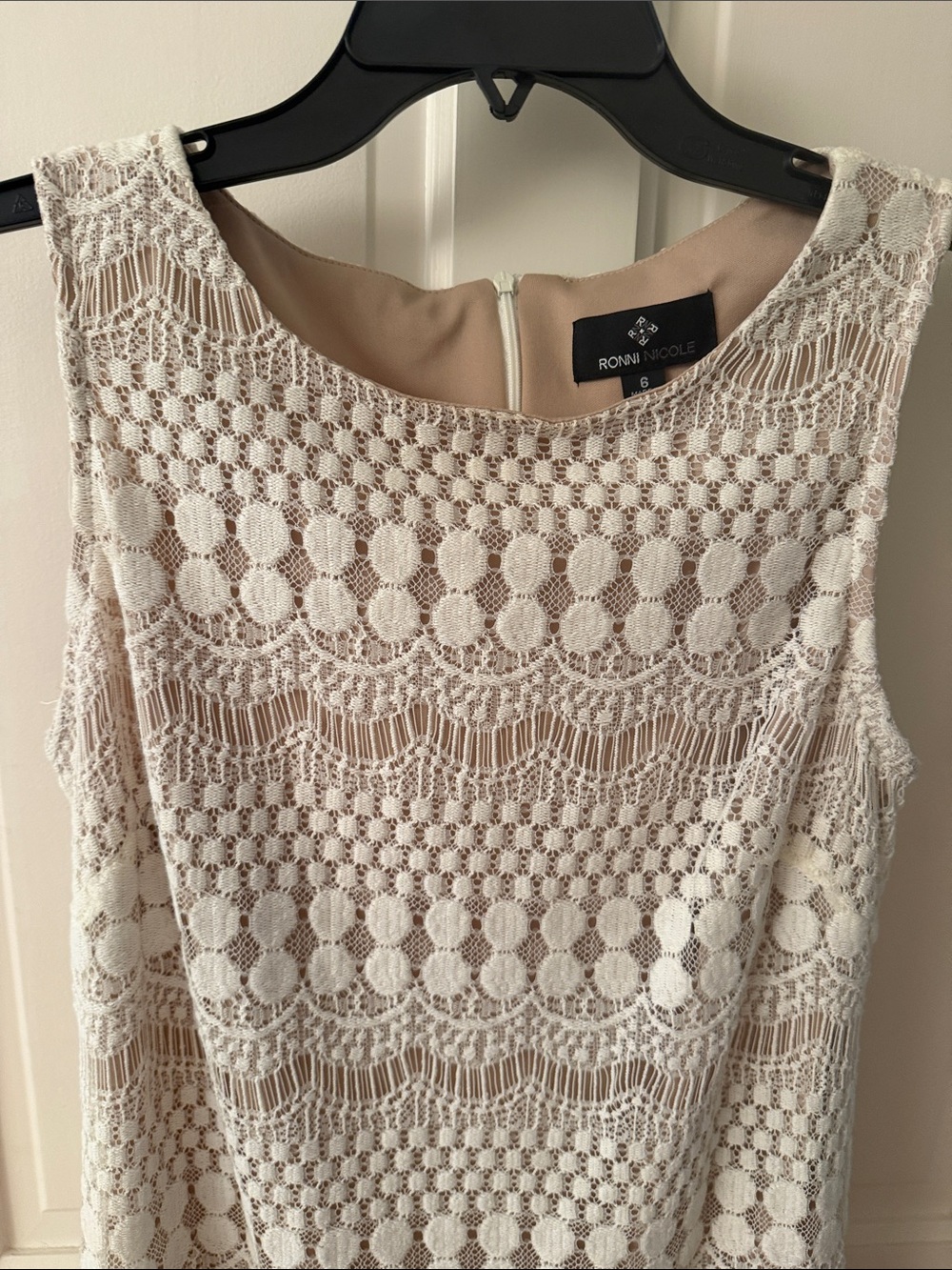 Ronni Nicole Ivory Crochet Lace Sheath Dress - Picture 4 of 6